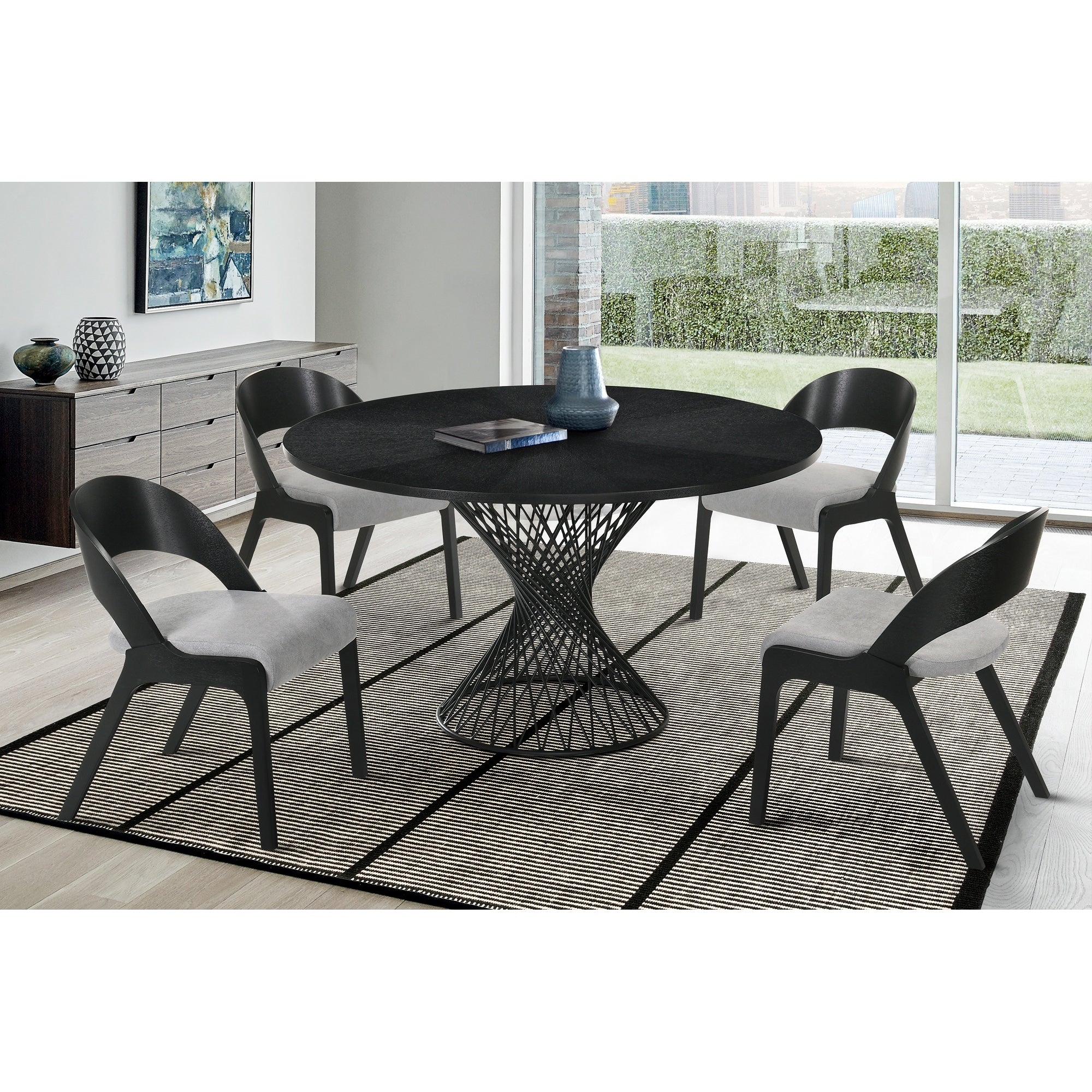 Cirque Polly 5 Piece Black Dining Set