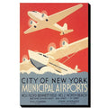 City Of New York Municipal Airport Gallery Wrapped 24X36 Canvas Art