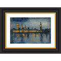 Cityscape At Night By Tradelink Inhouse Artist Wood Framed Wall Art Print Sierra Black Brown