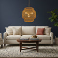 Clair 4 Light Rattan Hemp Tiered Pendant Coastal Boho Handwoven 20 Wide