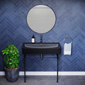 Claire 24 Ceramic Console Sink Matte Black Basin Black Legs