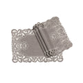 Claire Floral Embroidered Cutwork Placemats 14 By 20 Inch Set Of 4 Grey
