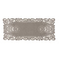 Claire Floral Embroidered Cutwork Table Runner 16 By 36 Inch Grey