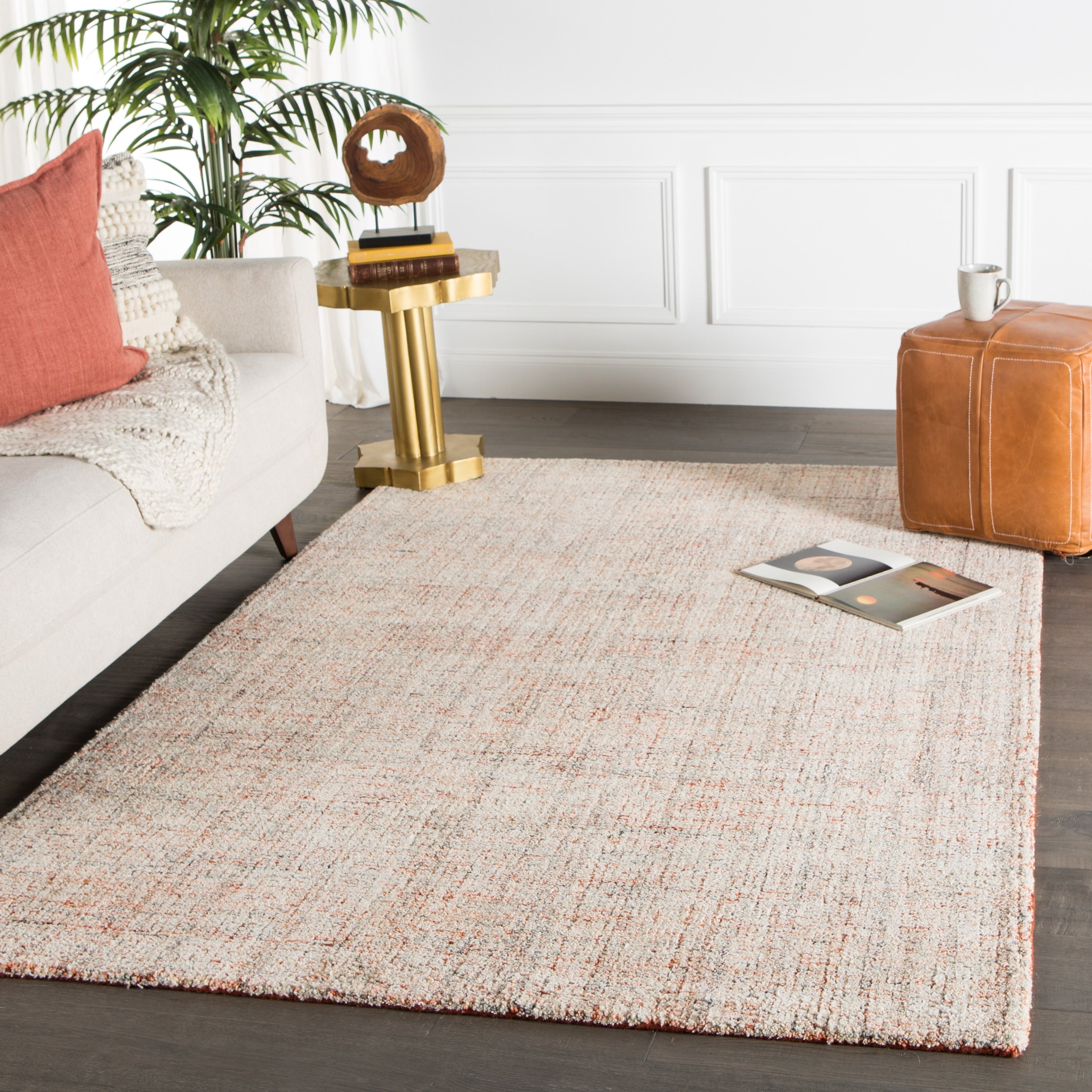 Clancy Handmade Solid Gray Ivory Area Rug 79 X99