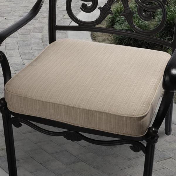 Clara 19 Inch Indoor Outdoor Textured Beige Cushion Made With Sunbrella