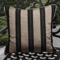 Clara Indoor Outdoor Brown Black Stripe Pillows Made With Sunbrella Set Of 2