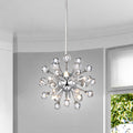 Clara Modern 6 Light Chrome Sputnik Clear Crystal Balls Chandelier N A