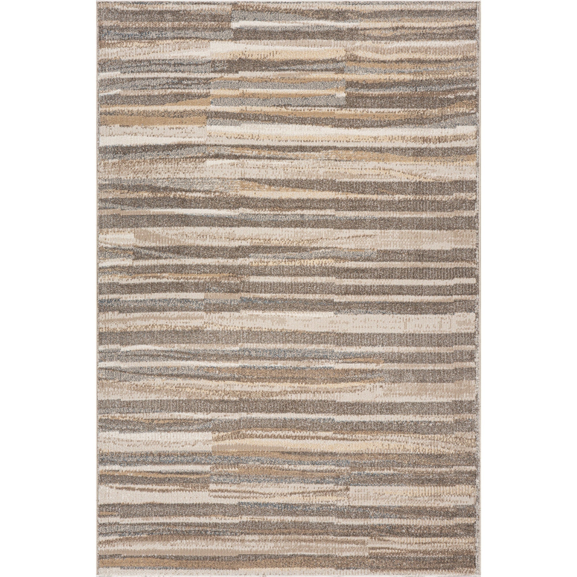Clarimond Rustic Striped Washable Area Rug