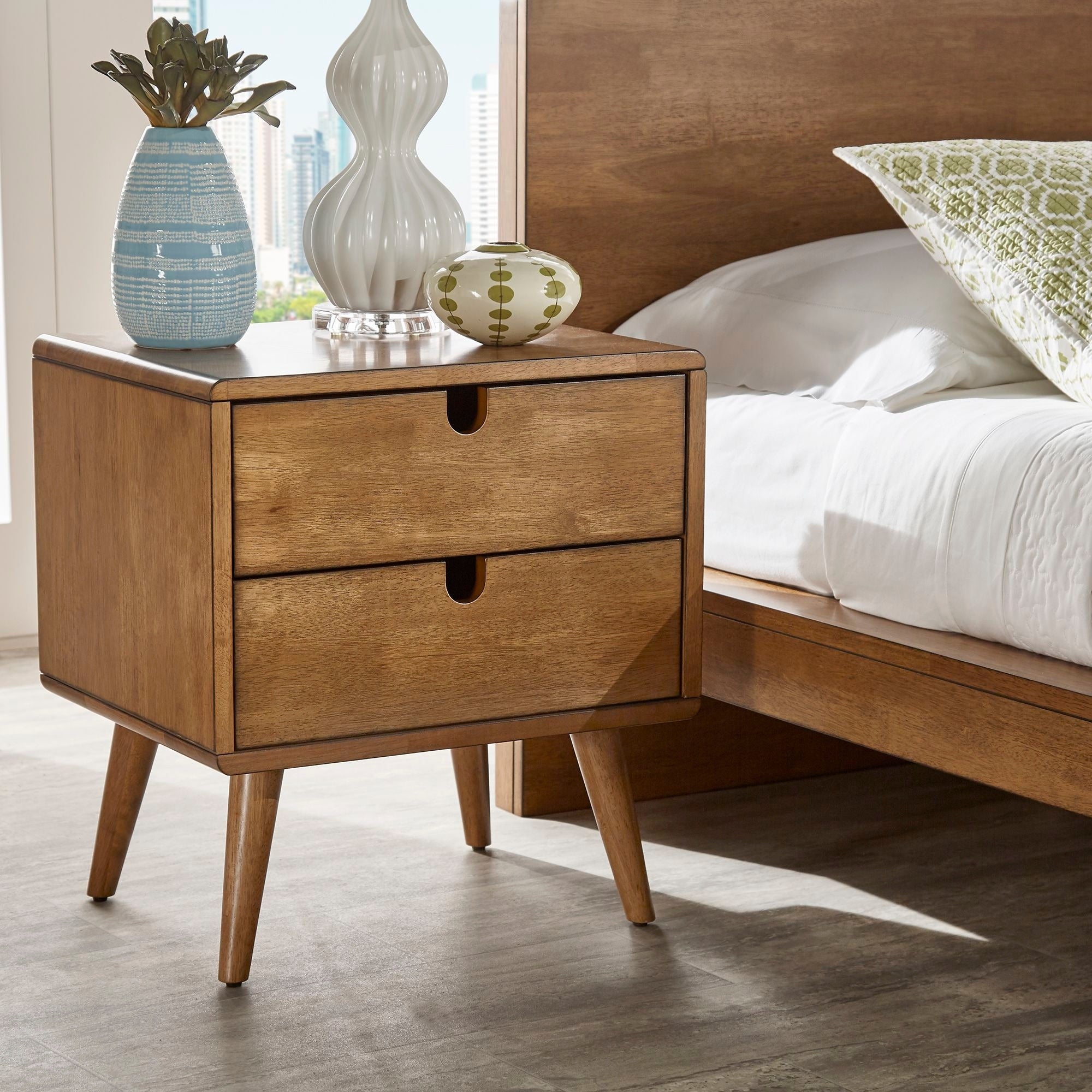 Clark Oak Finish 2 Drawer Nightstand By Inspire Q Modern