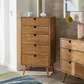 Clark Oak Finish 5 Drawer Chest By Inspire Q Modern