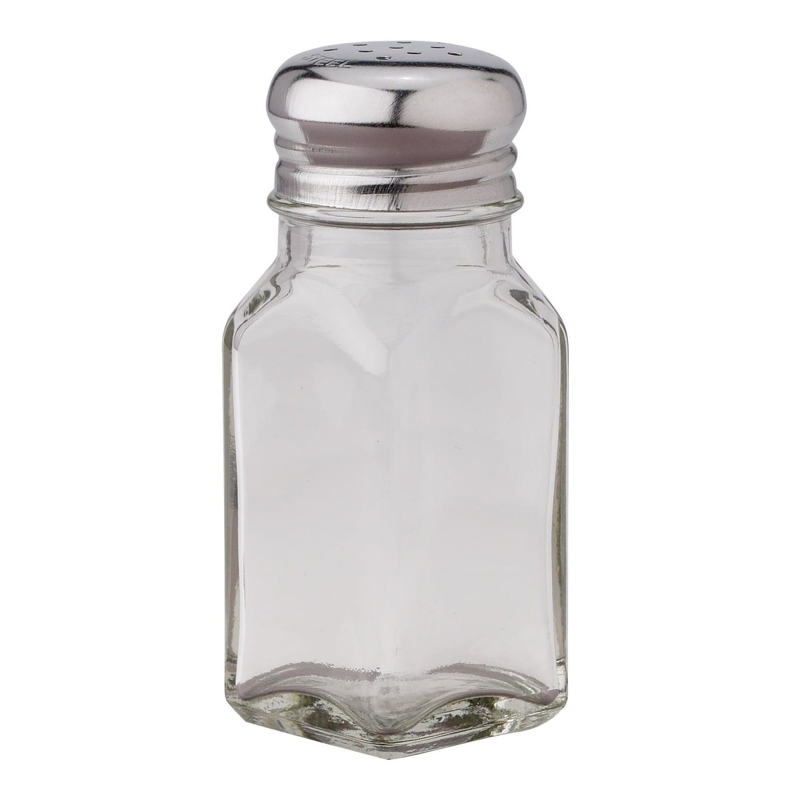 Classic 2.5 Ounce Diner Style Square Glass Salt Or Pepper Shaker