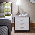 Classic 3 Drawers Wood Nightstand By Eloy White Black