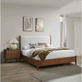 Classic 3Pc Walnut Finish Upholstered Headboard Bedroom Set