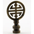Classic 4 Blessings Asian Lamp Finial Antique Brass Metal 2.25 H