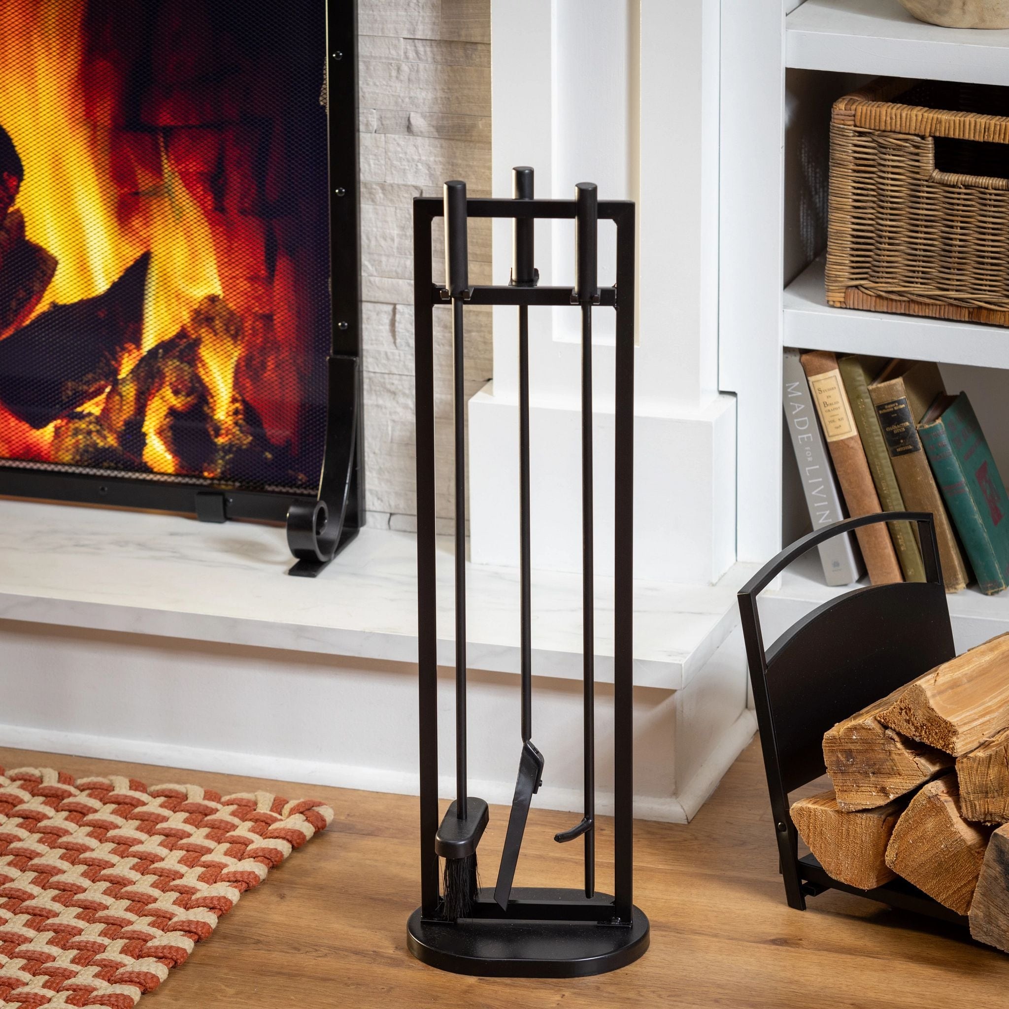 Classic 4 Piece Metal Fireplace Tool Set 28 In