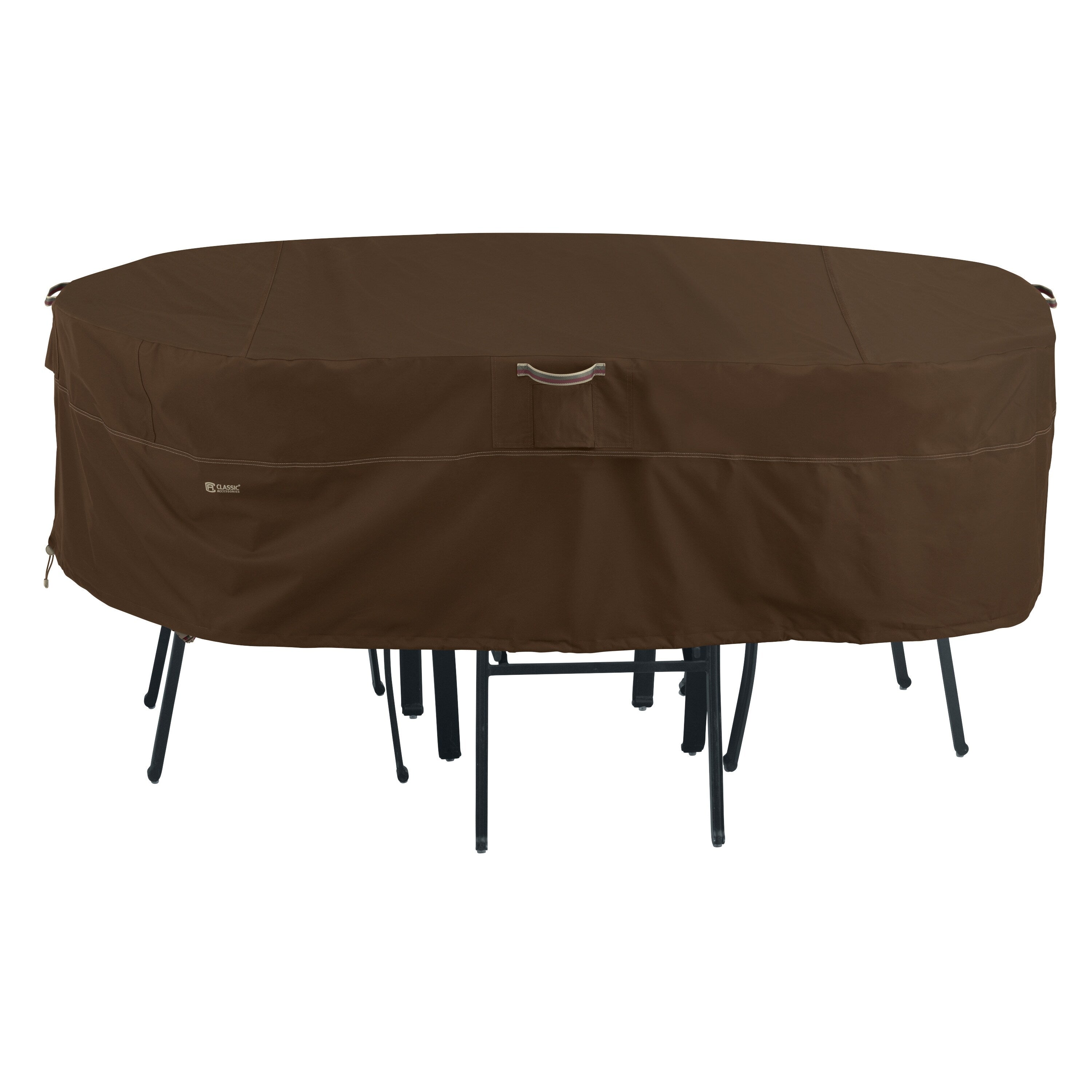 Classic Accessories Madrona Rainproof Rectangular Oval Patio Table Chair Set Cover Large