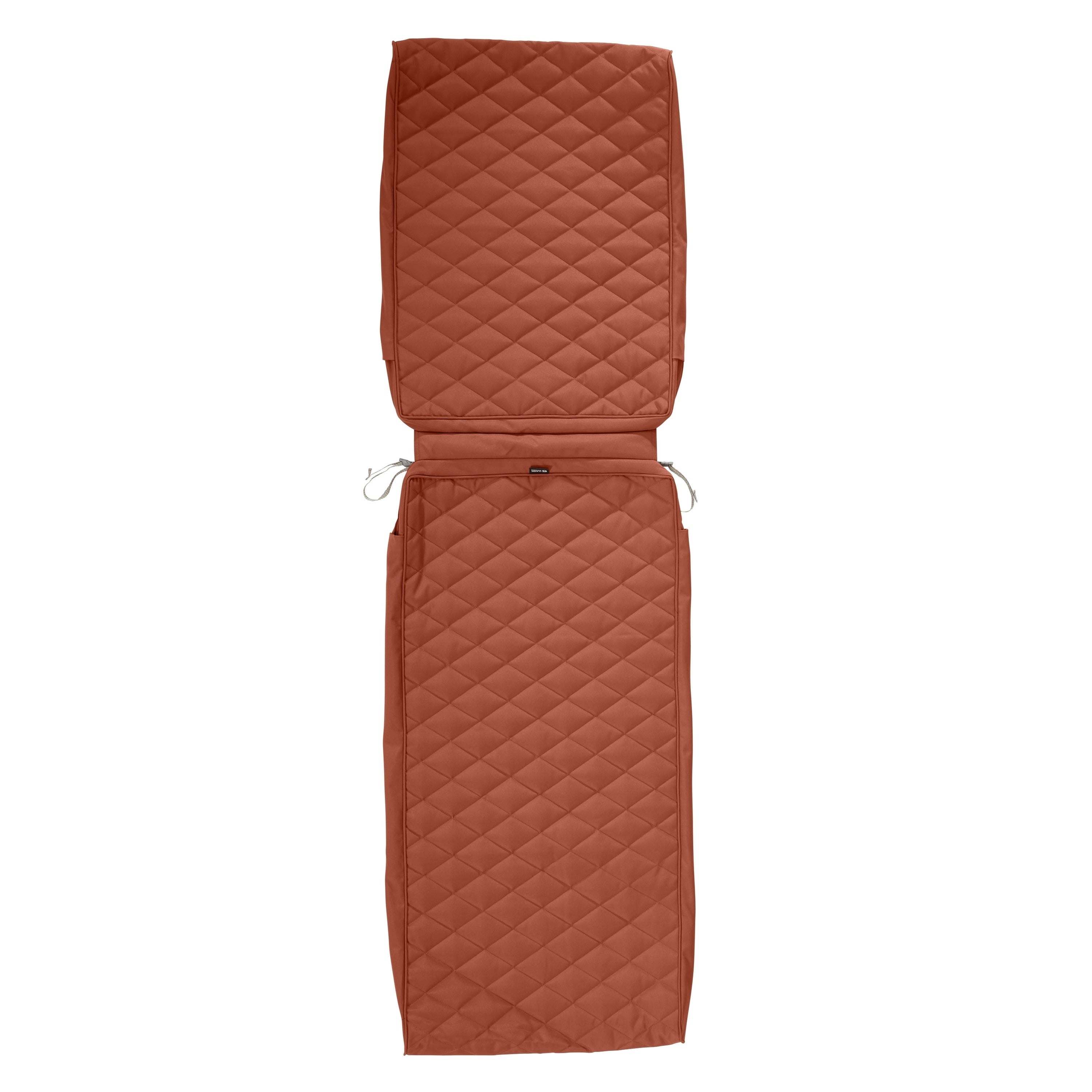 Classic Accessories Montlake Fadesafe Rectangle Chaise Seat Quilted Lounge Cushion Cover Spice