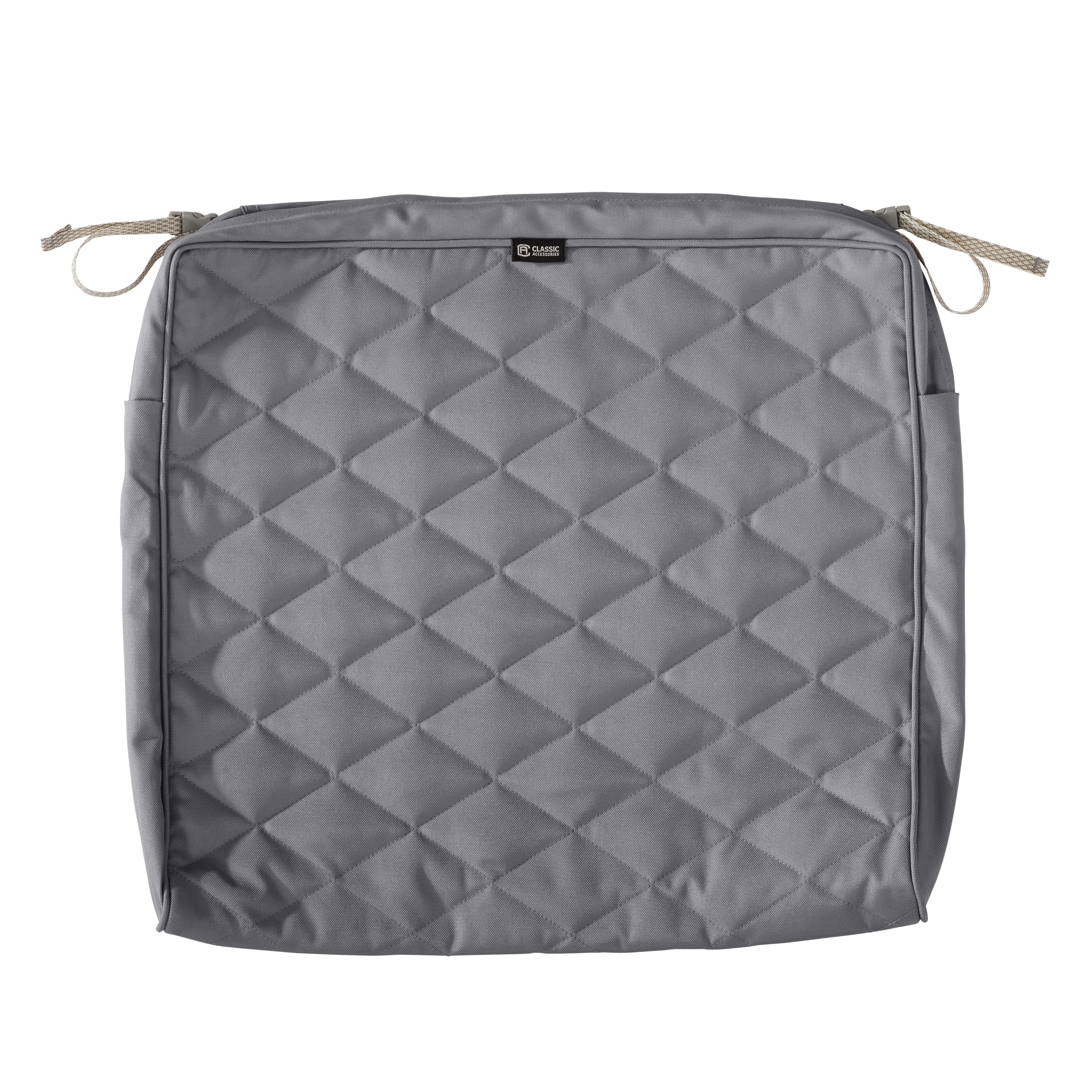 Classic Accessories Montlake Fadesafe Rectangle Seat Quilted Dining Cushion Cover Grey 21 W X 19 D X 3 H 21 W X 19 D X 3 H