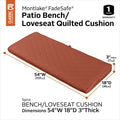 Classic Accessories Montlake Fadesafe Rectangle Settee Bench Seat Quilted Cushion Lounge Cushion 54 W X 18 D X 3 H