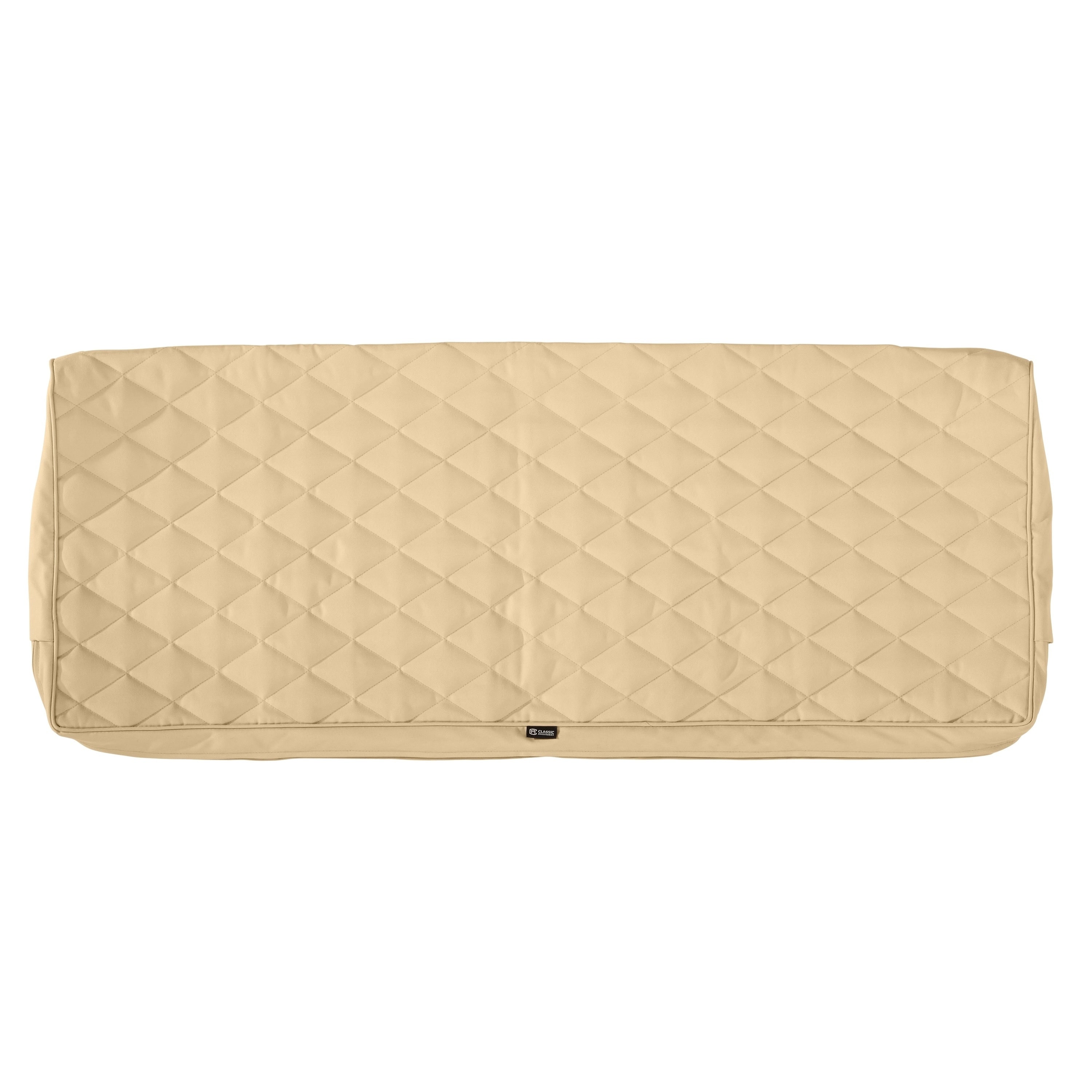 Classic Accessories Montlake Fadesafe Rectangle Settee Bench Seat Quilted Lounge Cushion Cover Chamomile