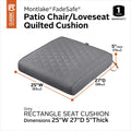Classic Accessories Montlake Fadesafe Square Rectangle Seat Quilted Lounge Cushion