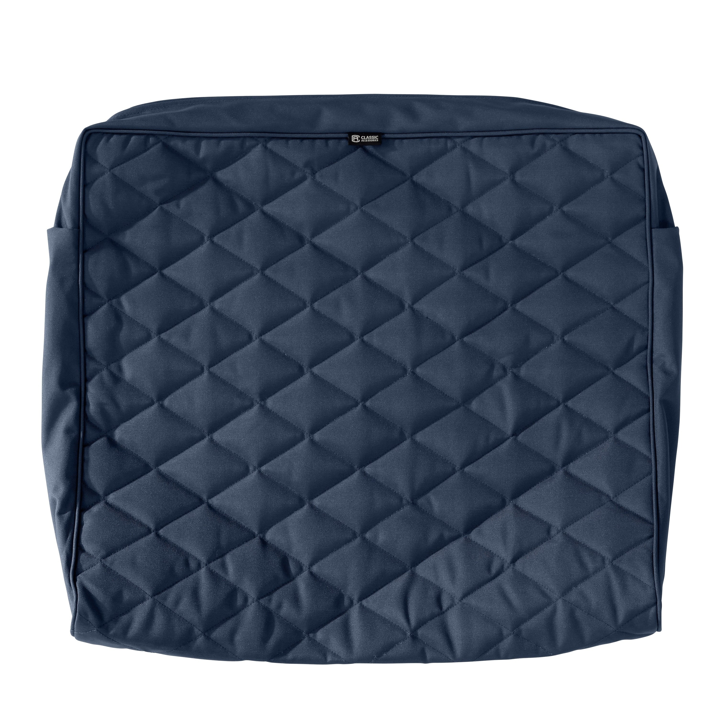 Classic Accessories Montlake Fadesafe Wide Back Lounge Quilted Cushion Cover Navy