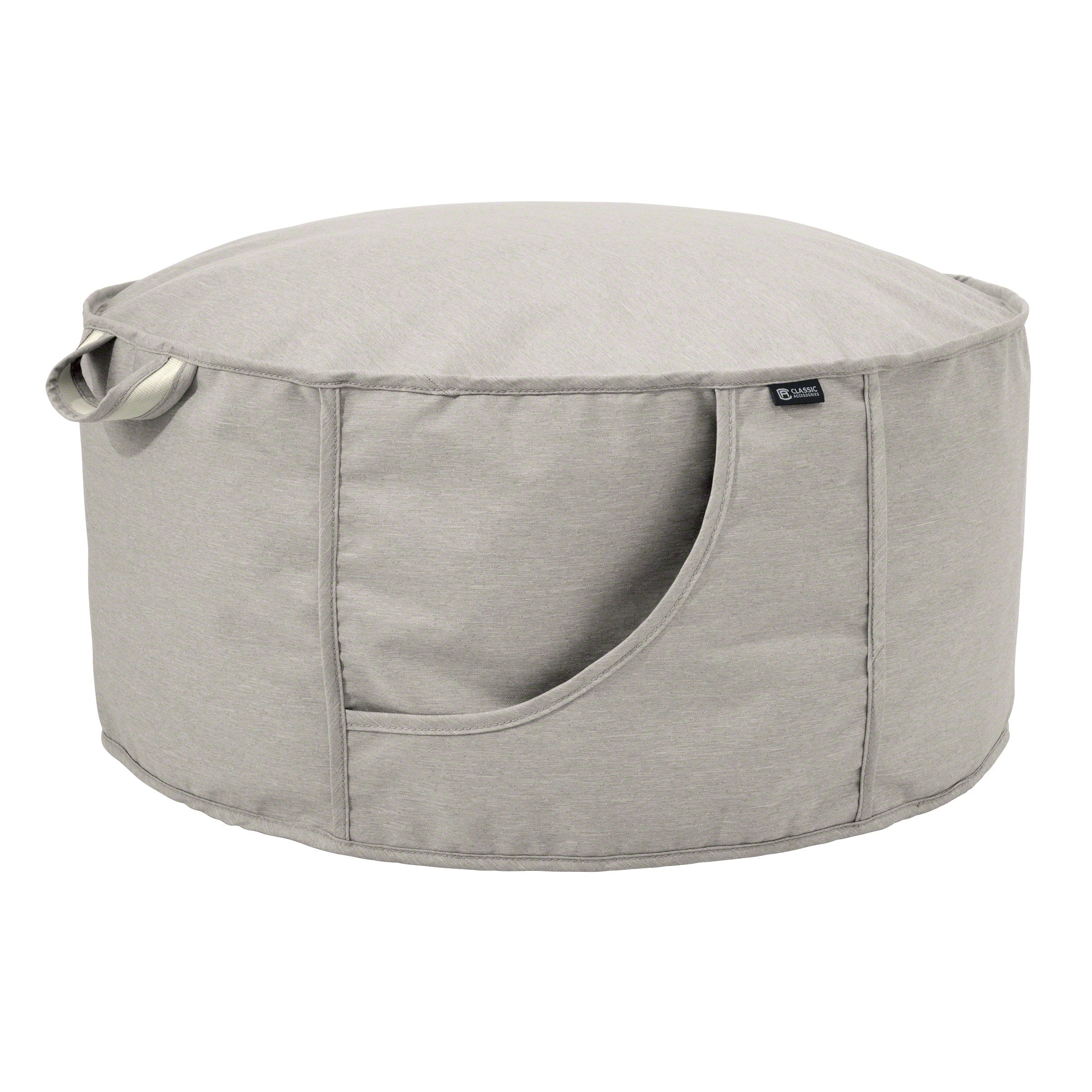 Classic Accessories Montlake Frameless Indoor Outdoor Bean Bag Ottoman Heather Grey