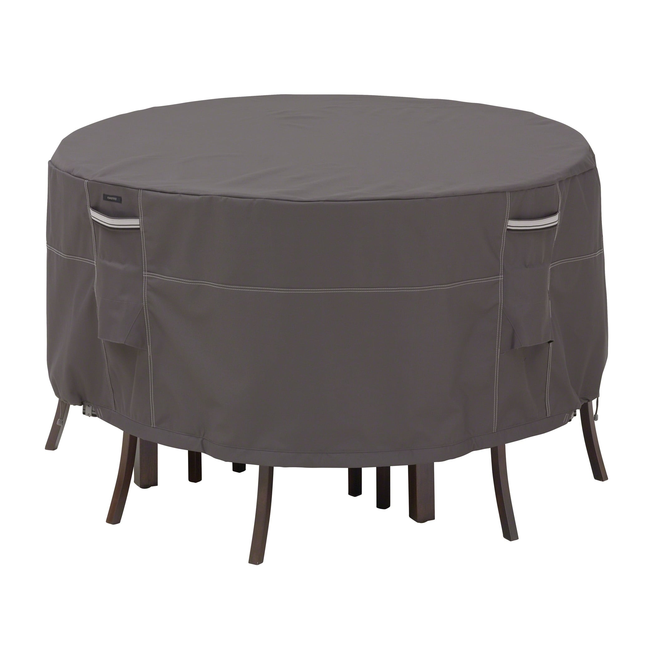 Classic Accessories Ravenna Water Resistant 60 Inch Round Patio Table Chair Set Cover