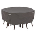 Classic Accessories Ravenna Water Resistant 94 Inch Round Patio Table Chair Set Cover