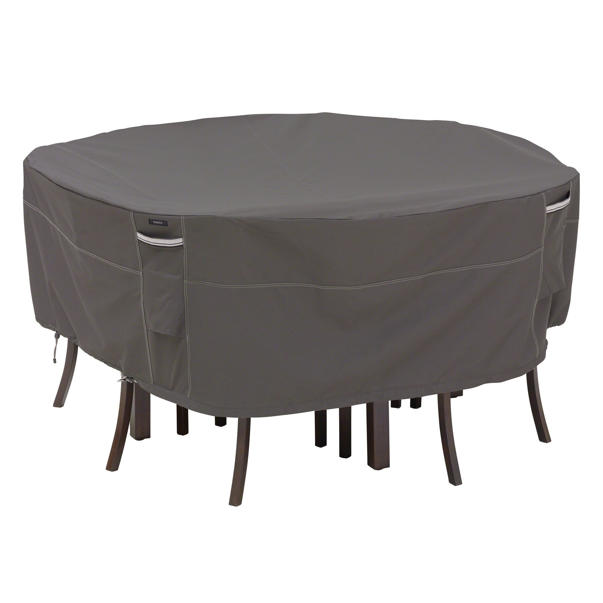 Classic Accessories Ravenna Water Resistant 94 Inch Round Patio Table Chair Set Cover