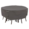 Classic Accessories Ravenna Water Resistant 82 Inch Round Patio Table Chair Set Cover