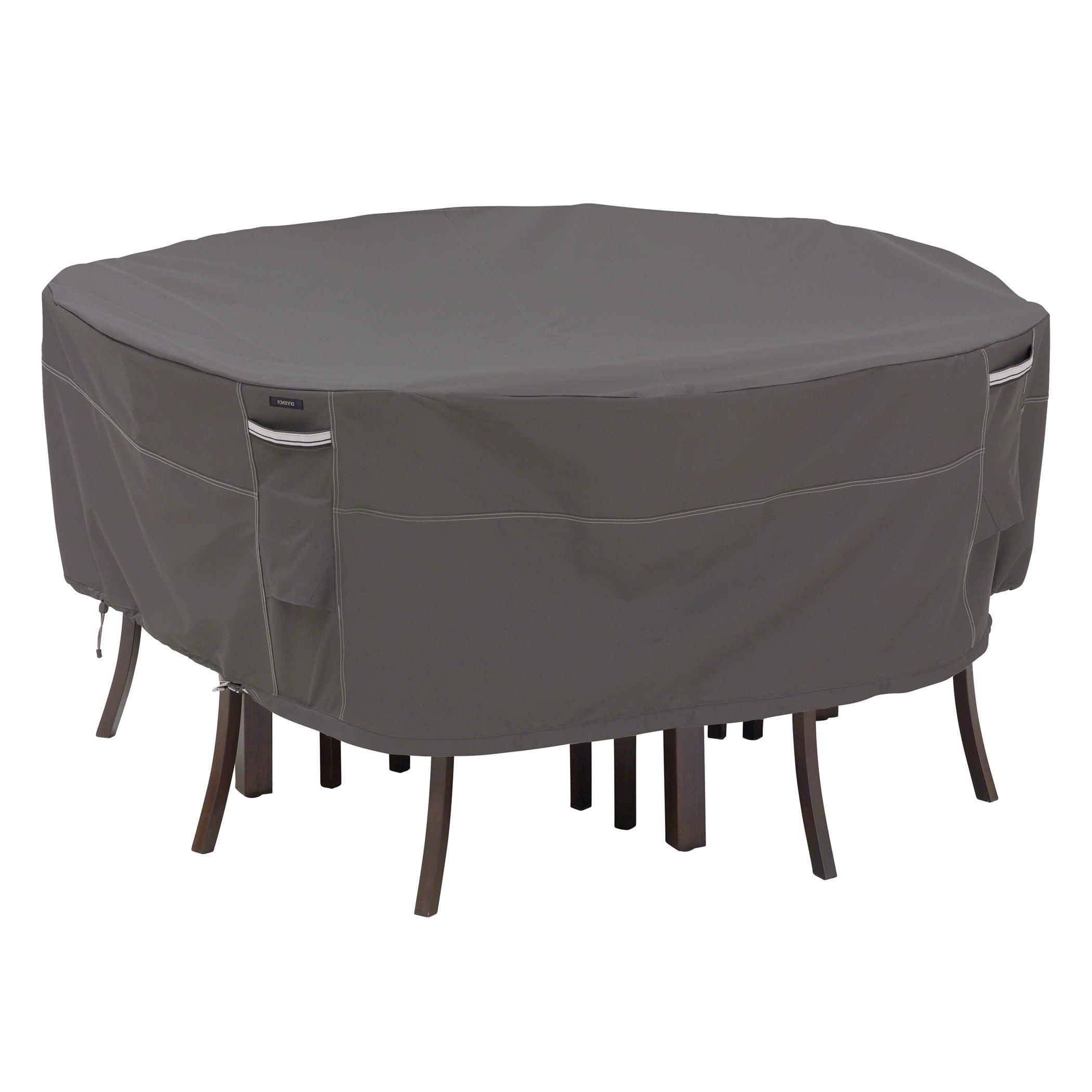 Classic Accessories Ravenna Water Resistant 82 Inch Round Patio Table Chair Set Cover