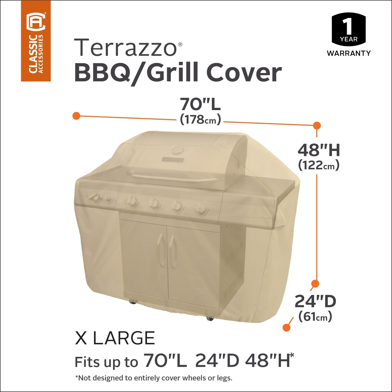 Classic Accessories Terrazzo Gas Grill Cover