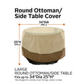 Classic Accessories Veranda Round Patio Ottoman Coffee Table Cover Durable And Water Resistant Outdoor Furniture Cover