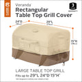 Classic Accessories Veranda Water Resistant 29 Inch Rectangular Table Top Grill Cover
