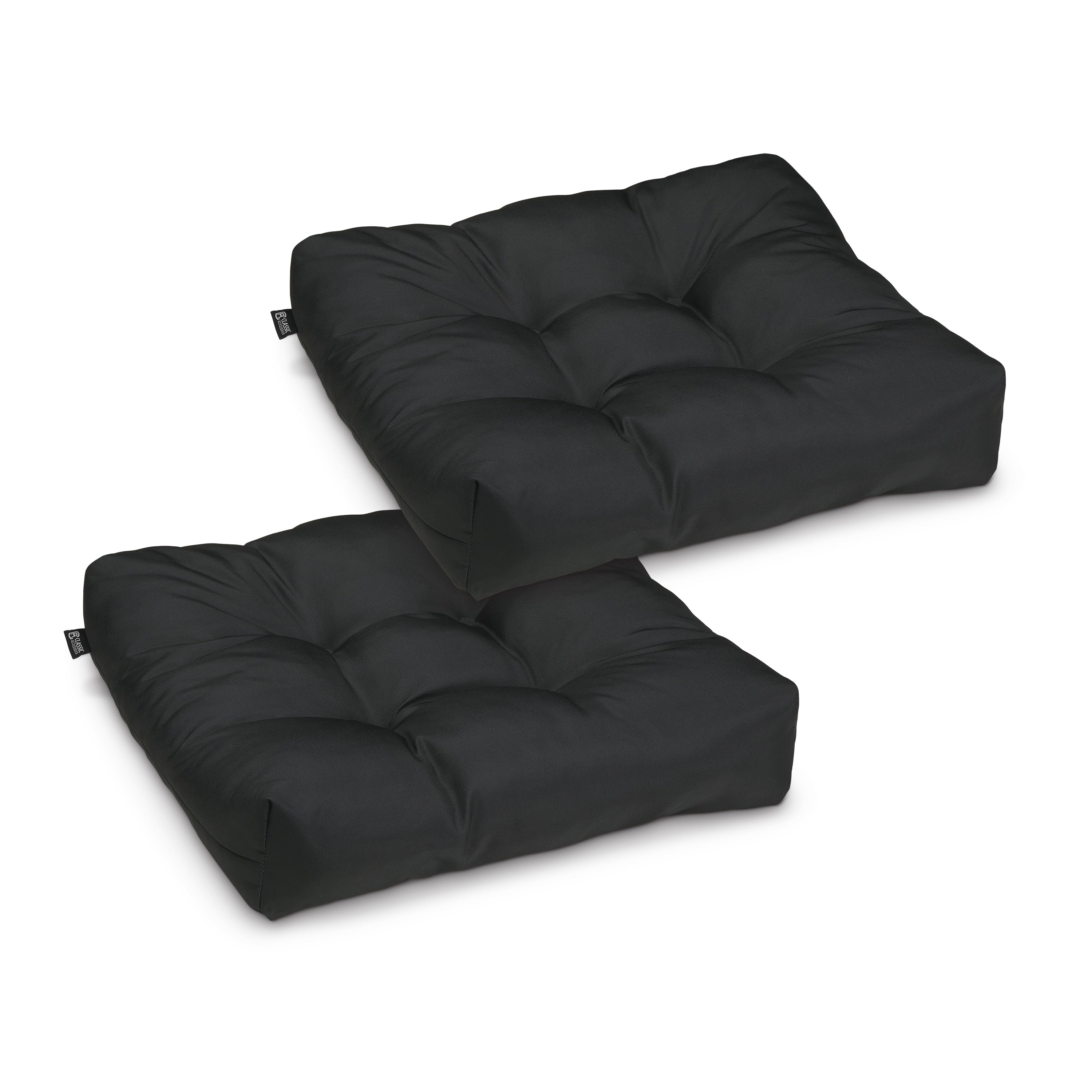 Classic Accessories Water Resistant 19 X 19 X 5 Inch Square Patio Seat Cushion 2 Pack