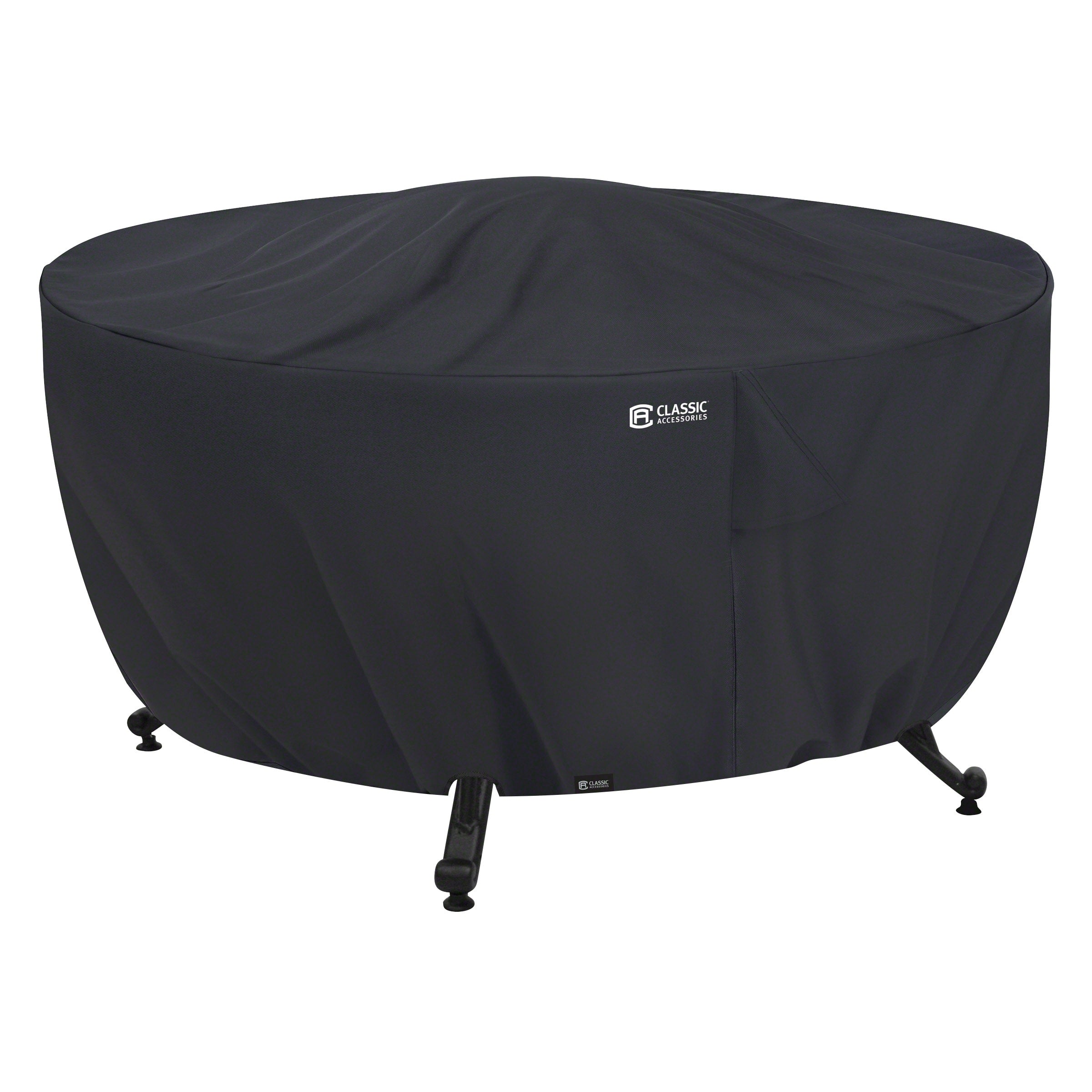 Classic Accessories 52 Round Full Coverage Fire Pit Cover Black