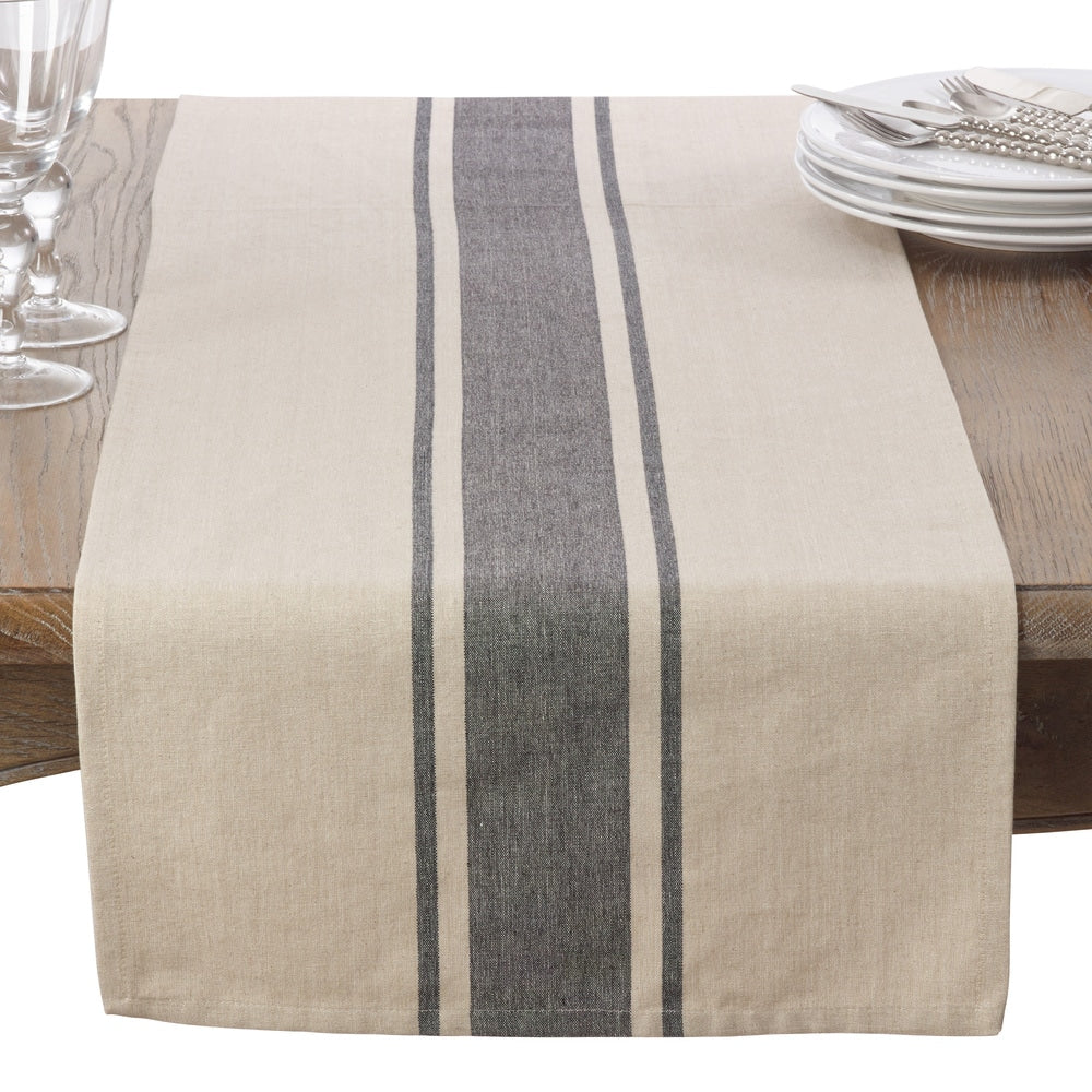Classic Banded Stripe Pattern Cotton Table Runner
