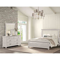 Classic Bed Dresser Mirror 3 Piece Gray Finish Designer Bedroom Set