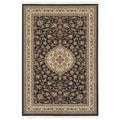 Style Haven Classic Center Medallion Black Ivory Polypropylene Fringe Area Rug 53 X 76 53 X 76