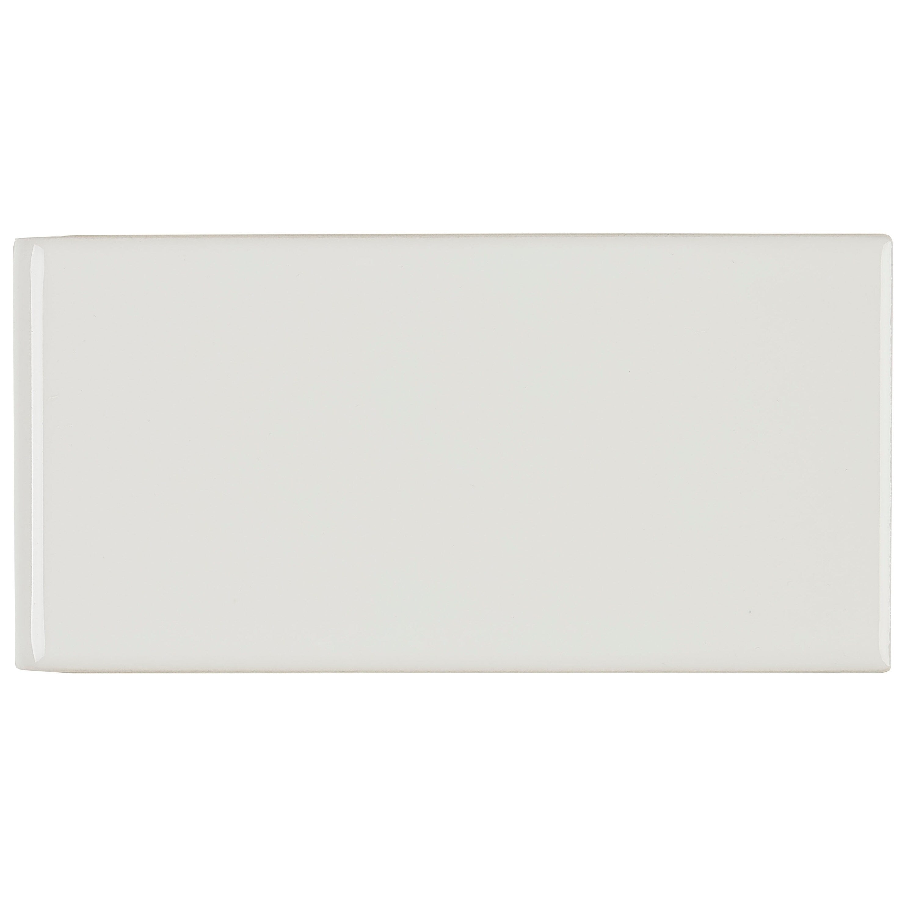 Classic Ceramic 3X6 Inch Bullnose 3 Inch Side In White 3X6