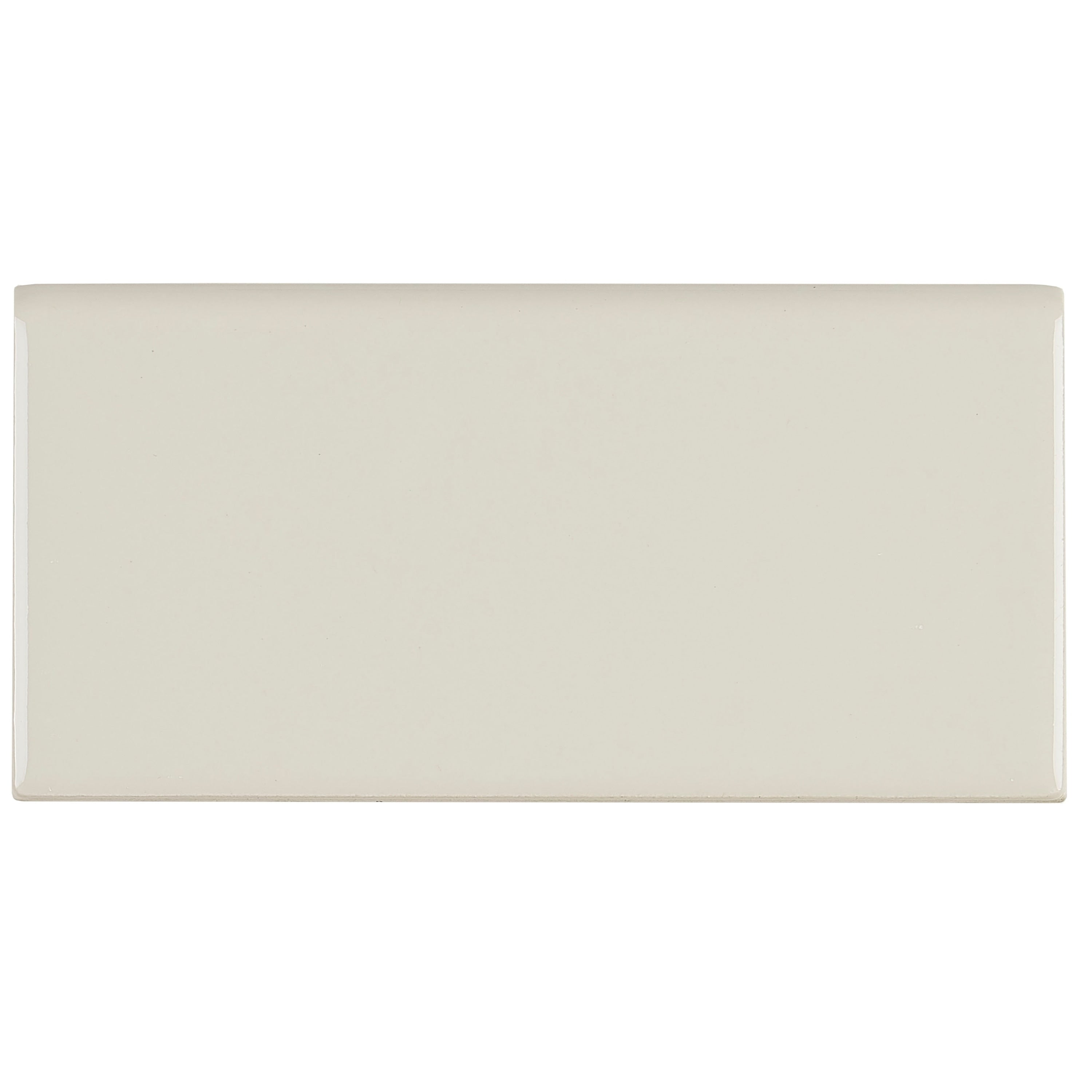 Classic Ceramic 3X6 Inch Bullnose 6 Inch Side In Almond 3X6