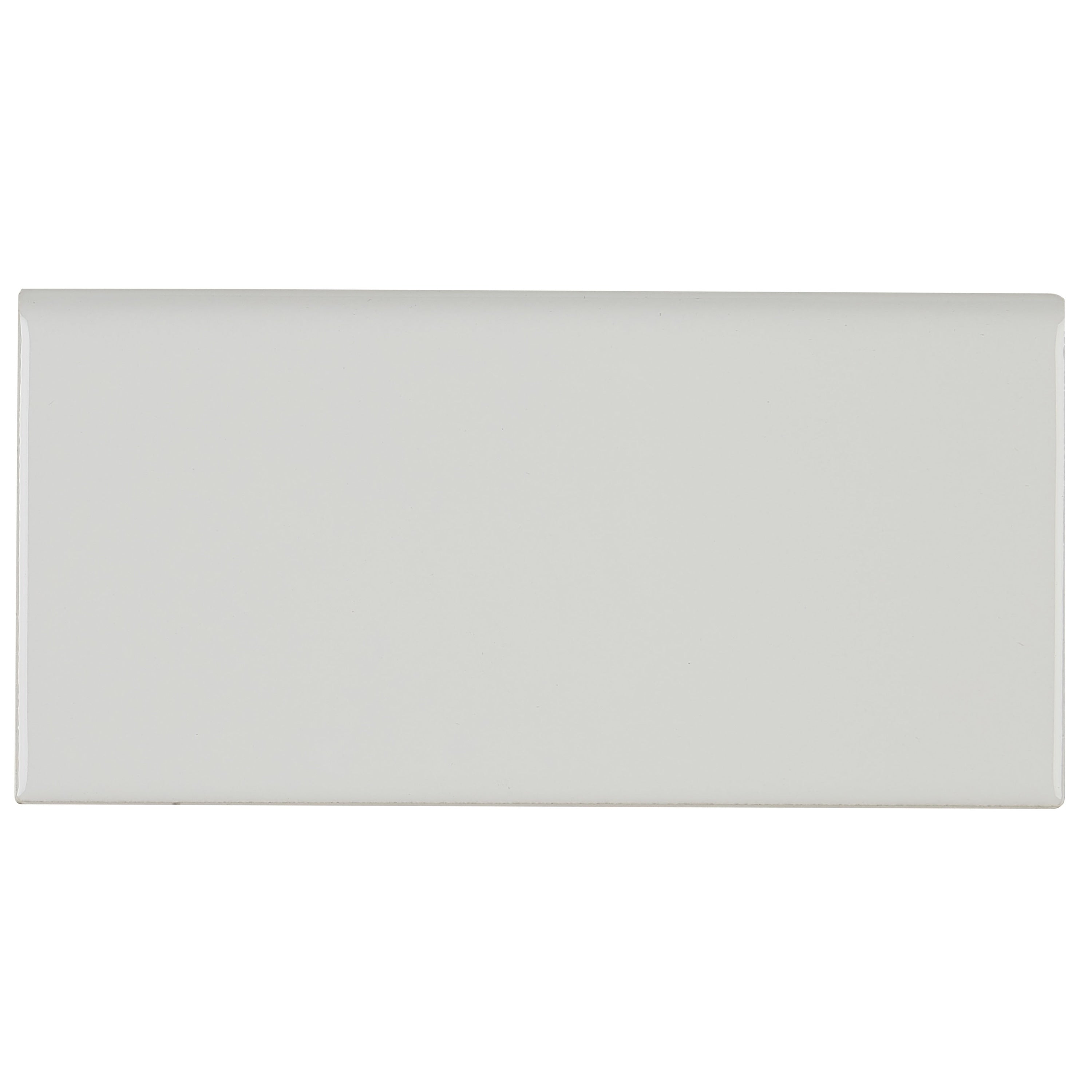 Classic Ceramic 3X6 Inch Bullnose 6 Inch Side In Arctic White 3X6