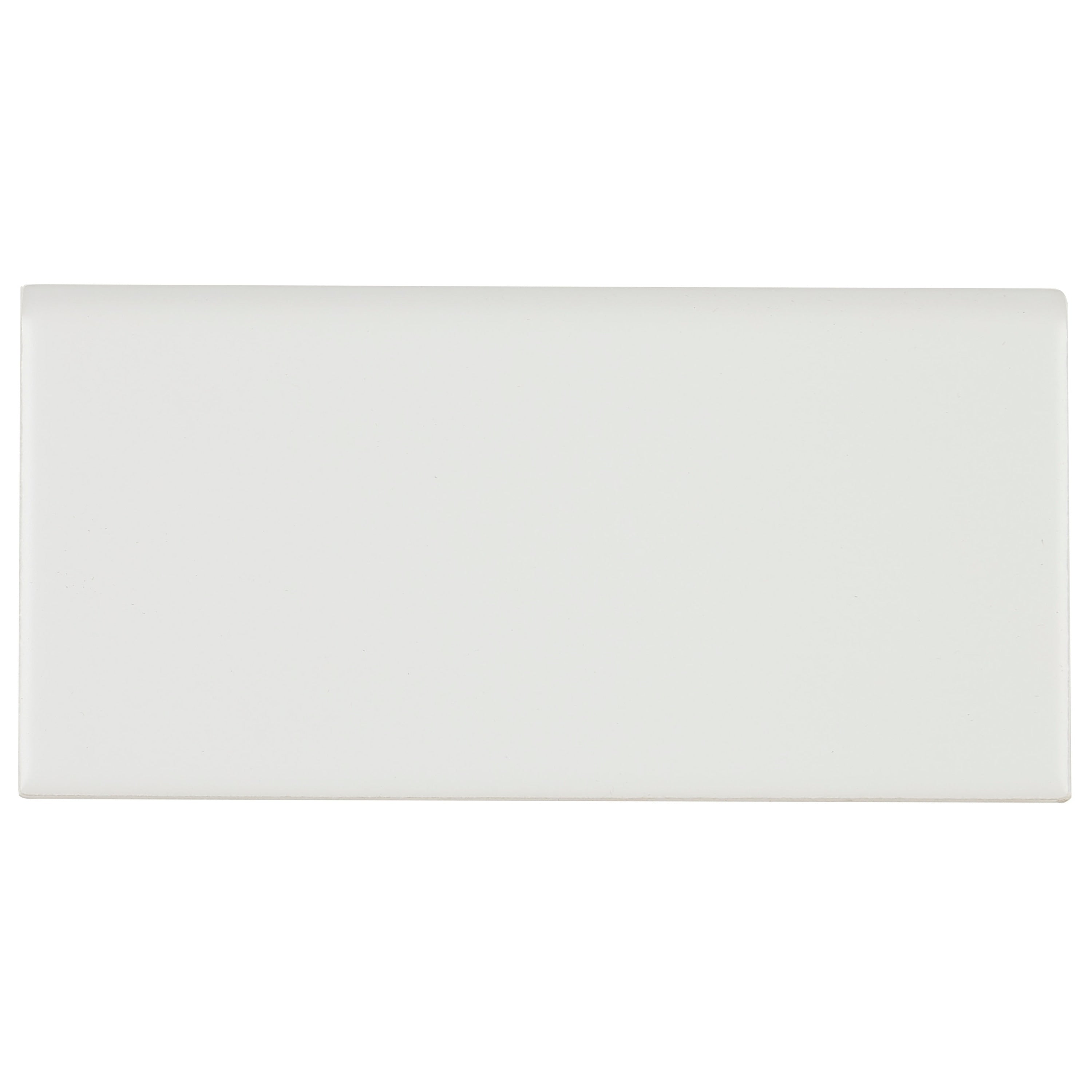 Classic Ceramic 3X6 Inch Bullnose 6 Inch Side In Matte Arctic White 3X6