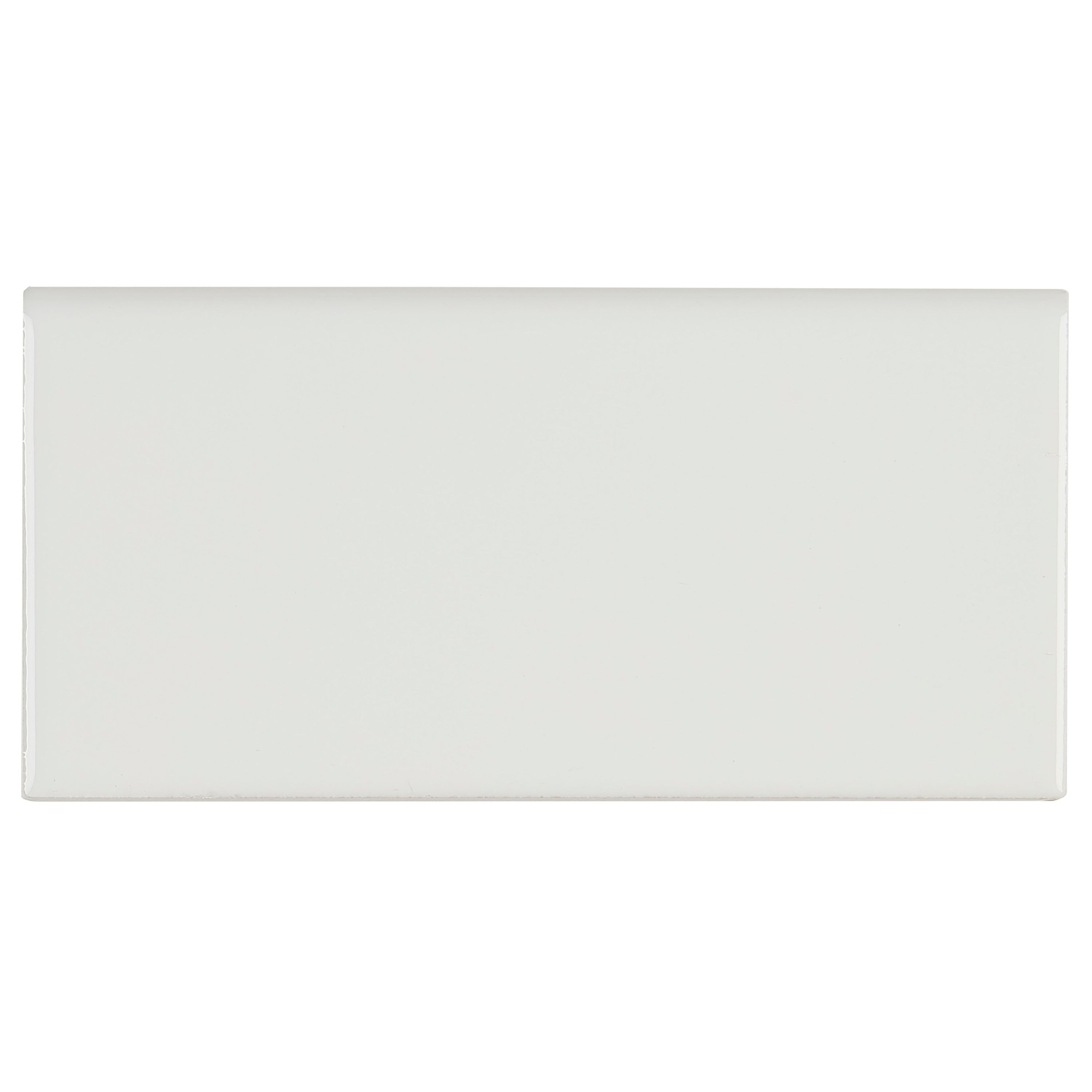 Classic Ceramic 3X6 Inch Bullnose 6 Inch Side In White 3X6