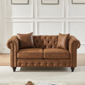 Classic Chesterfield Sofa Tech Fabric Button Design 3 Seat High Density Foam Legs