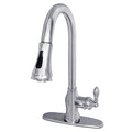 Classic Chrome Single Handle Faucet With Pull Down Spout