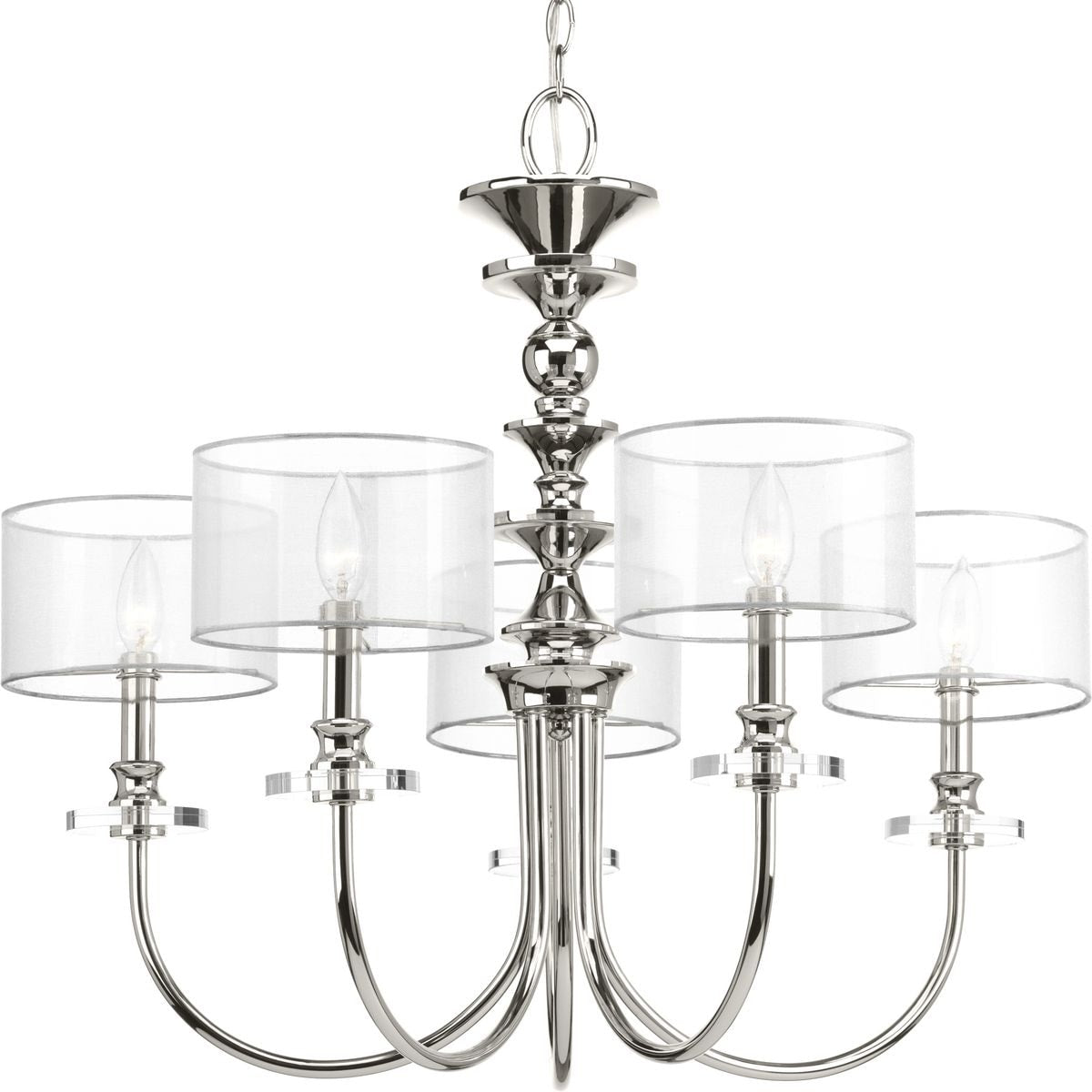 Classic Collection 3 Light Brushed Nickel Chandelier