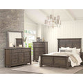 Classic Dark Walnut Finish Designer Bedroom Furniture Set 4Pc