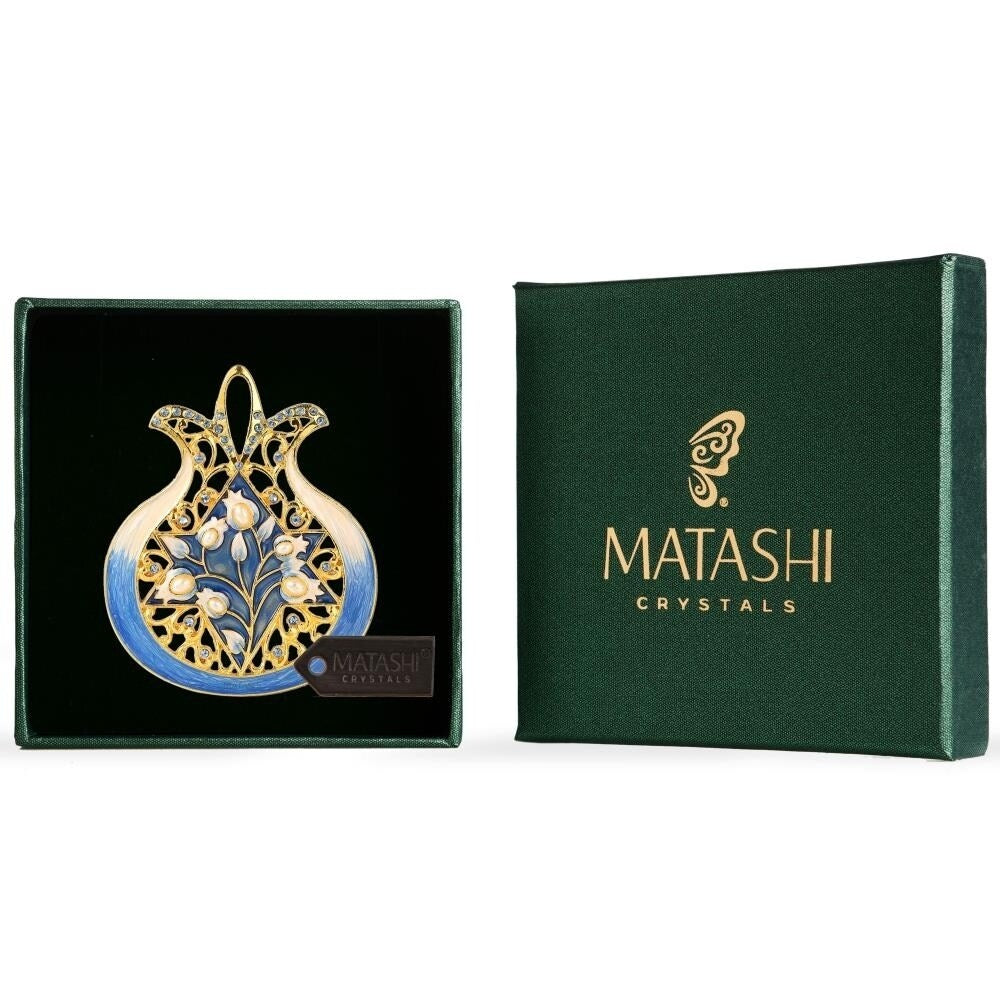Classic Gold Plated Pomegranate With Star Of David Hanging Ornament By Matashi
